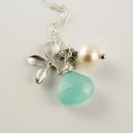 Aqua Blue Chalcedony White..